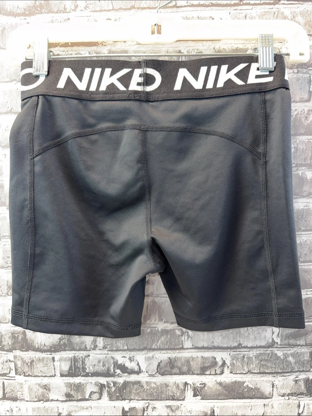 Nike‎ Pro Black Compression Shorts with White Swoosh